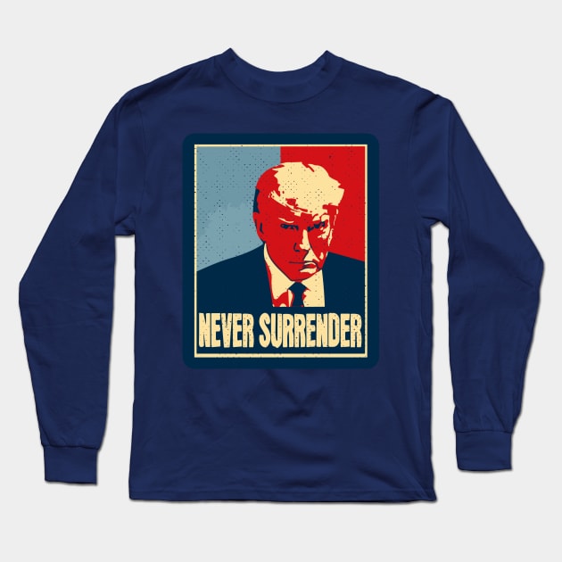 Trump never surrender, trump Mugshot Long Sleeve T-Shirt by Endangered Animals